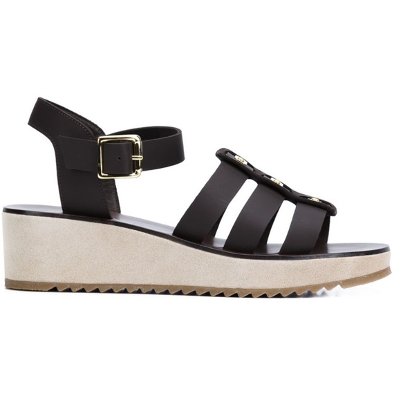 APC Derby Brown Leather Embellished Sandal - Picture 3 of 6
